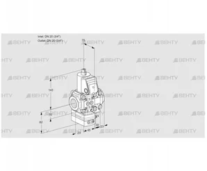 VAH1E20R/20R05HEVQR/PP/PP (88100942) Клапан с регулятором расхода Kromschroder