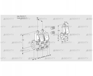 VCS2E25R/25R05NNWR3/PPPP/PPBS (88104882) Сдвоенный газовый клапан Kromschroder