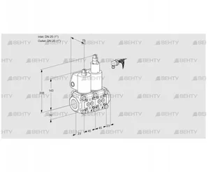 VCS1E25R/25R05NLWL/MMMM/PPPP (88101159) Сдвоенный газовый клапан Kromschroder