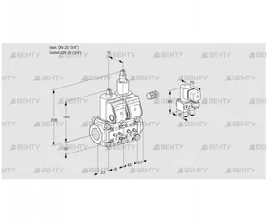 VCS1E20R/20R05NLWR/MMMM/PPBY (88100889) Сдвоенный газовый клапан Kromschroder