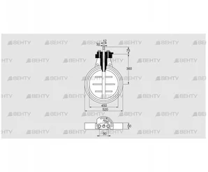 DKR 450Z03F100A (03149326) Дроссельная заслонка Kromschroder