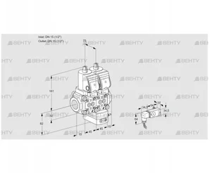 VCG1T15N/15N05NGAQGR/2-PP/PPPP (88104005) Клапан с регулятором соотношения Kromschroder