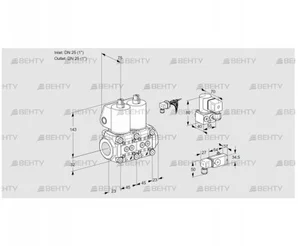 VCS1E25R/25R05NNWL/PPBY/PP2- (88103285) Сдвоенный газовый клапан Kromschroder