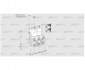 VCS1E15R/15R05NNWSL8/PPPP/PPPP (88101085) Сдвоенный газовый клапан Kromschroder