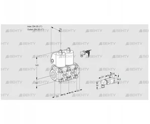 VCS1E25R/25R05NNWL/PPPP/2-PP (88102893) Сдвоенный газовый клапан Kromschroder