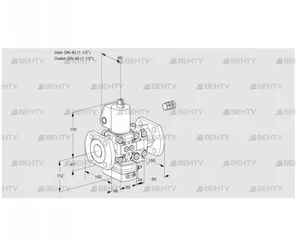 VAH2E40F/40F05HEVWL/PP/PP (88103422) Клапан с регулятором расхода Kromschroder