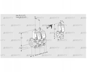 VCS1E15R/15R05NNWR/PPPP/PPBS (88102603) Сдвоенный газовый клапан Kromschroder