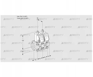 VCS1E10R/10R05NNQR/PPPP/PPPP (88107021) Сдвоенный газовый клапан Kromschroder