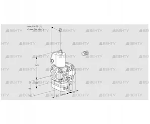 VAH1E25R/25R05HEVWL/PP/MM (88105227) Клапан с регулятором расхода Kromschroder