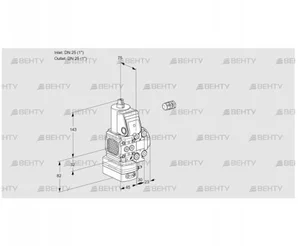 VAG1E25R/25R05FGEVWR/PP/PP (88102254) Газовый клапан с регулятором соотношения Kromschroder