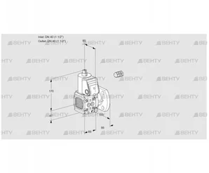 VAS2E40R/40F05FNWR/PP/PP (88102436) Газовый клапан Kromschroder