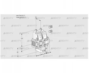 VCH1E25R/25R05FNHEVWR3/PPPP/PPPP (88101287) Клапан с регулятором расхода Kromschroder