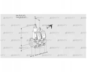 VCS1E20R/20R05LNWR/PPPP/PPPP (88100338) Сдвоенный газовый клапан Kromschroder