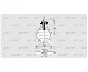 DKR 80Z03F100D (03149226) Дроссельная заслонка Kromschroder