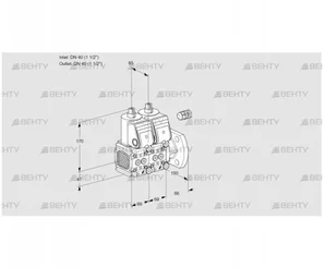 VCS2E40F/40F05FNNWR/PPPP/PPPP (88101229) Сдвоенный газовый клапан Kromschroder