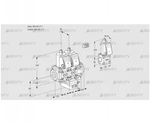 VCG1E25R/25R05NGEVWR/PPPP/PPBS (88100844) Клапан с регулятором соотношения Kromschroder