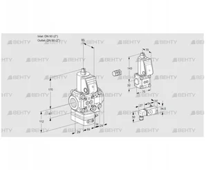 VAG2E50R/50R05GEVWR/-3/ZS (88107775) Газовый клапан с регулятором соотношения Kromschroder