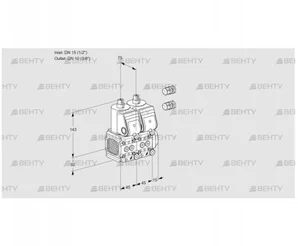 VCS1E15R/10R05FNNWR3/PPPP/PPPP (88106472) Сдвоенный газовый клапан Kromschroder