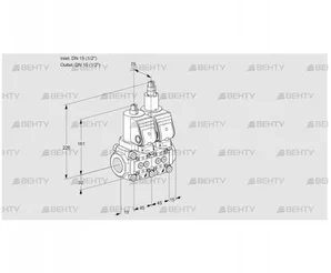 VCS1T15N/15N05NLKGR/PPPP/PPPP (88104864) Сдвоенный газовый клапан Kromschroder