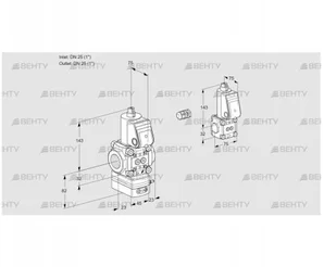 VAG1E25R/25R05GEWR/PP/BS (88103110) Газовый клапан с регулятором соотношения Kromschroder