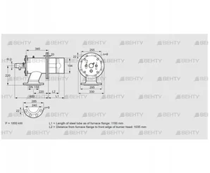 ZIO 200HM-1100/1035-(24)D (84199042) Газовая горелка Kromschroder