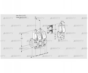 VCS1E15R/15R05NNWR6/PPPP/PPBS (88106921) Сдвоенный газовый клапан Kromschroder