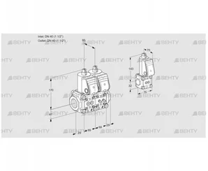 VCS2E40R/40R05NNWR/PPMM/PPBS (88105410) Сдвоенный газовый клапан Kromschroder