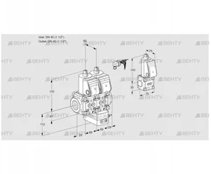 VCG2E40R/40R05NGEWR/PPPP/PPZS (88101182) Клапан с регулятором соотношения Kromschroder