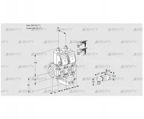 VCG1E25R/25R05NGEWR6/-2PP/PPPP (88100270) Клапан с регулятором соотношения Kromschroder