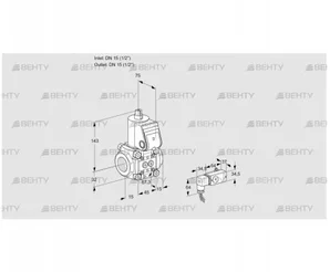 VAS1T15N/NQ (88001872) Газовый клапан Kromschroder