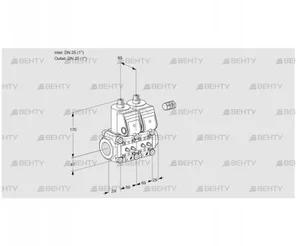 VCS2E25R/25R05NNWR/MMMM/PPPP (88106648) Сдвоенный газовый клапан Kromschroder