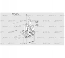 VCS1E25R/25R05NLKR3/PPPP/PPPP (88102712) Сдвоенный газовый клапан Kromschroder