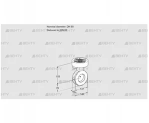 BVGF80/65W05 (88300051) Дроссельная заслонка Kromschroder