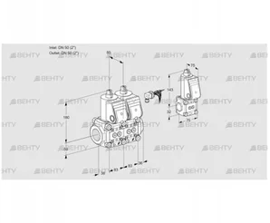 VCS3E50R/50R05NNWR/PPPP/PPBS (88105511) Сдвоенный газовый клапан Kromschroder