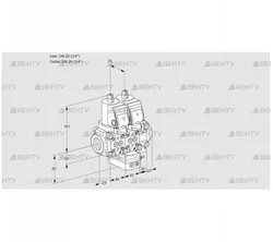 VCH1T20N/20N05NHAVQGR/PPPP/PPPP (88100900) Клапан с регулятором расхода Kromschroder