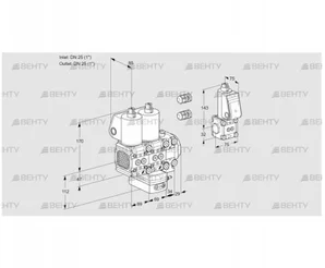 VCH2E25R/25R05FNHEVWL3/PPBS/PPPP (88103655) Клапан с регулятором расхода Kromschroder