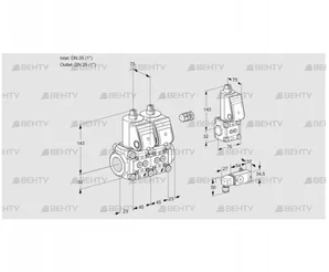 VCS1E25R/25R05NNWR/PP-3/PPBS (88105038) Сдвоенный газовый клапан Kromschroder