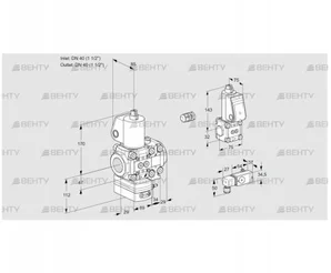 VAG2E40R/40R05GEVWL/ZS/3- (88105987) Газовый клапан с регулятором соотношения Kromschroder