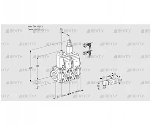 VCS1E25R/25R05NLWR5/2-PP/PPPP (88104644) Сдвоенный газовый клапан Kromschroder