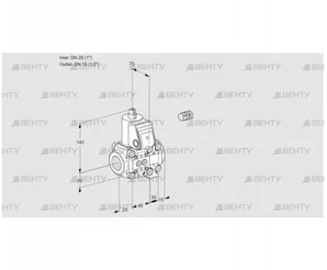 VAS1E25R/15R05NVWR/PP/PP (88102417) Газовый клапан Kromschroder