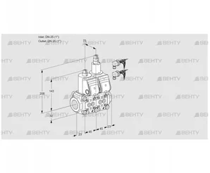 VCS1E25R/25R05NLWR6/PPPP/PPPP (88105269) Сдвоенный газовый клапан Kromschroder