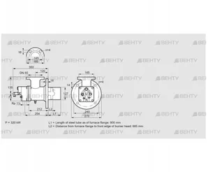 BIO 125RB-900/685-(15)EB (84199256) Газовая горелка Kromschroder