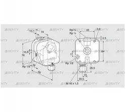 DG 6UG-3 (84447270) Датчик-реле давления газа Kromschroder