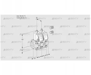 VCS1E25R/25R05NNWR3/PPPP/PPPP (88100264) Сдвоенный газовый клапан Kromschroder