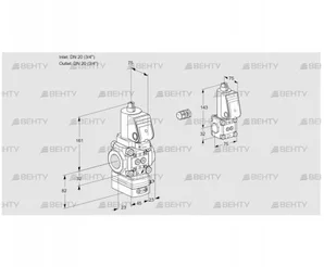 VAG1E20R/20R05GEWSR/PP/BS (88107447) Газовый клапан с регулятором соотношения Kromschroder