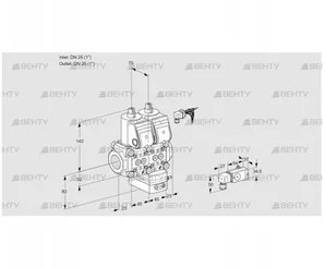 VCG1E25R/25R05NGEWR/4-PP/3-PP (88102623) Клапан с регулятором соотношения Kromschroder