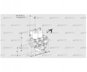 VCH1E25R/25R05NHEVKL/PPPP/PPPP (88107057) Клапан с регулятором расхода Kromschroder