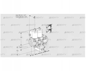 VCH2E40R/40R05NHEVWL6/PPPP/PPPP (88105637) Клапан с регулятором расхода Kromschroder