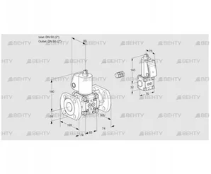 VAS3E50F/50F05NWL/BS/PP (88104053) Газовый клапан Kromschroder