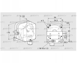 DL 50K-3W (84444810) Датчик-реле давления воздуха Kromschroder